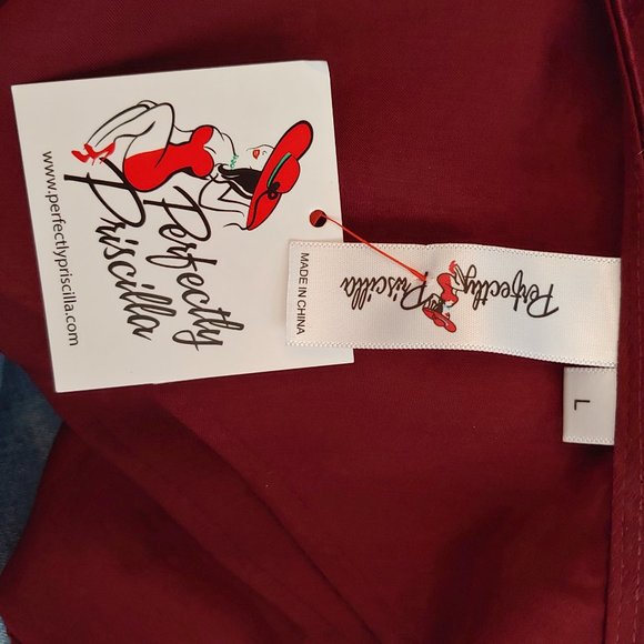 Perfectly Priscilla Classic Attraction palazzo maroon wine colored jumpsuit NWT - Picture 7 of 8